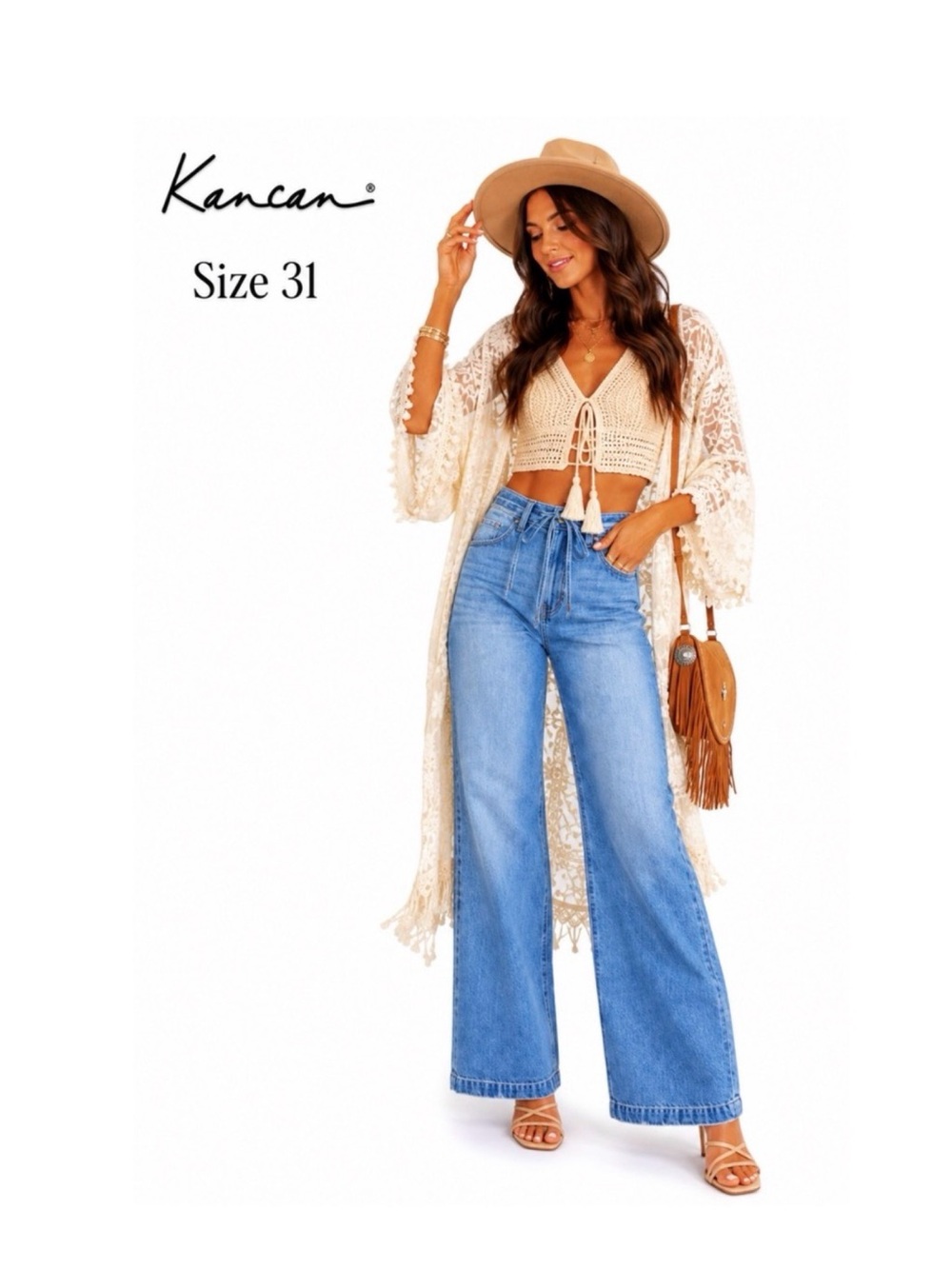 KANCAN 90’s Ultra High Rise Wide Leg Flare Jeans Size 31 New!